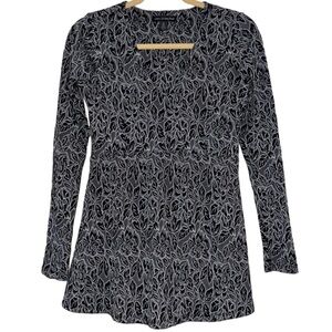 Host Pick A Pea In The Pod Black White Floral Long Sleeve Maternity Shirt XS